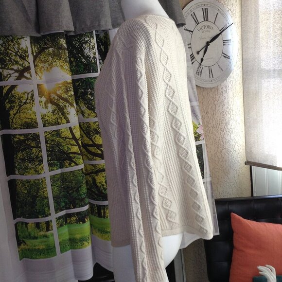 Jeanne Pierre XL Cotton/Chunky Fisherman's Knit, Eclectic Granny, Rolled neck - Picture 3 of 6